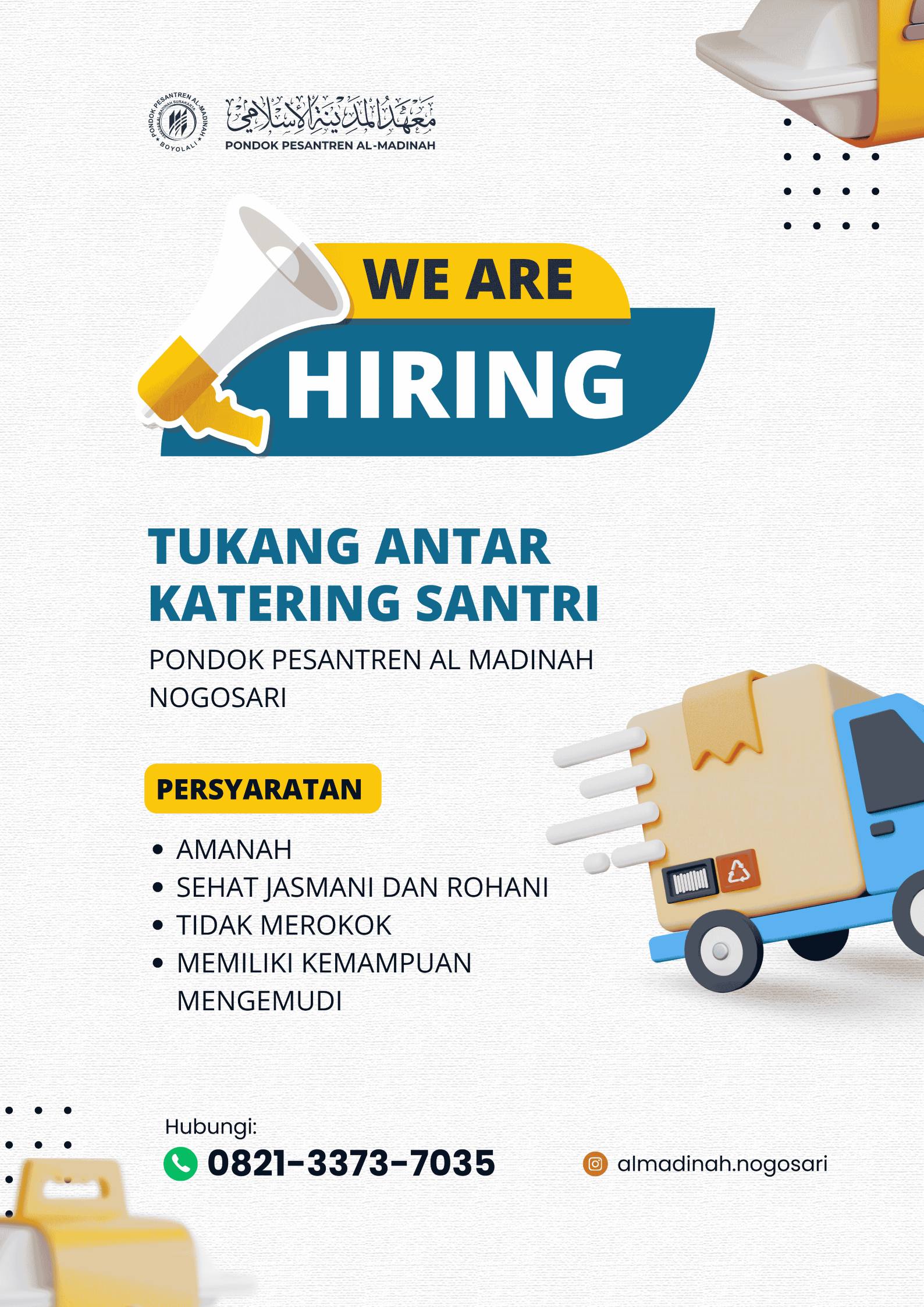 Loker Tukang Antar Catering Santri